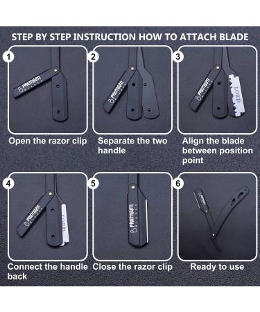 Premium Blades Black Petal Handle Barber Razor for Men/women - Professional Half Blade Straight Edge Razor - Buy Online on GoSupps.com