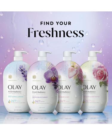Olay Body Wash for Women Fresh Radiance 24/7 Skin-Loving Freshness Visibly Radiant Plant Based Cleansers Vitamin B3 & Antioxidant Blend For All Skin Types Orchid & Black Currant Scent 35 fl oz - Buy Online on GoSupps.com