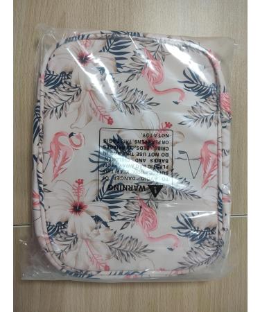 Narwey Hanging Travel Toiletry Bag for Women Wash Bag Cosmetics Makeup Bag Organizer for Travel Size Accessories A-beige Flamingo (Medium) - Buy Online on GoSupps.com