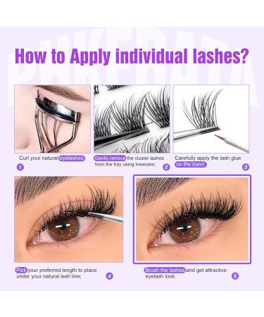 PHKERATA Wispy Cluster Lashes Kit - 108Pcs C Curl Natural Eyelash Clusters with Bond, Seal, and Tweezers | Individual Eyelashes Extension Set (0.07D 8-16MM) - Natural Look - Buy Online on GoSupps.com