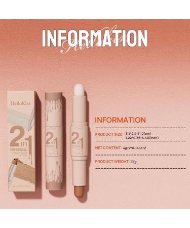 New 2 Colors Professional Makeup Wonder Stick Cream Contour Stick Face Shaping & Contouring Stick Double-Ended Contour Stick for Face Modification And Brightening (04#) - Buy Online on GoSupps.com