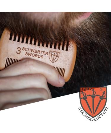 Three Swords Barba Beard Care Comb - Quality Peach Wood Grooming for All Beard Types - Buy Online on GoSupps.com