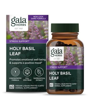Gaia Herbs Holy Basil Leaf 60 Vegan Liquid Phyto-Caps