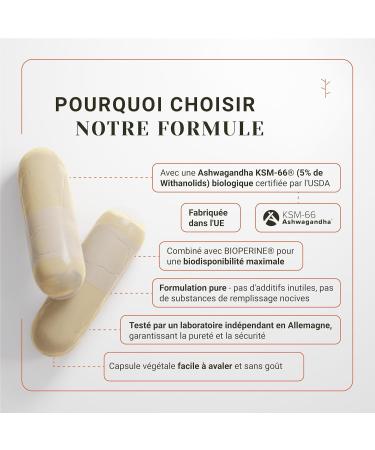 Nullure Ashwagandha Organic KSM-66 + Bioperine | Vegan | 600mg | 100% Pure | Anti-Stress (Cortisol) Performance Bodybuilding Sleep | 5% Withanolides | 120 Capsules (2 Months) - Buy Online on GoSupps.com