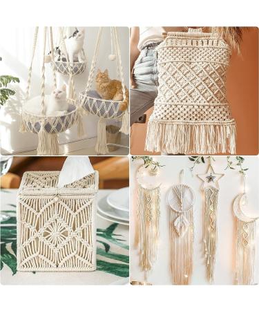 3mm x 300 Yards Natural Cotton Macrame Cord - Twisted Rope for Wall Hanging, Plant Hangers, Gift Wrapping - Wedding Decor Supplies - 300yd (Natural) - Buy Online on GoSupps.com