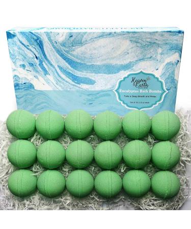 Bath Bomb Gift Sets for Men. 18 Therapeutic Eucalyptus Bath Bombs for Sore Muscles. Best Mens Bath Bomb Gift Box for Him & Her