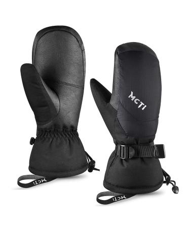 Kineed Ski Mittens Winter Down Gloves Mittens Ski Gloves Snow Waterproof Touchscreen for Women Black M