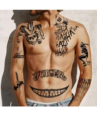 GOROMON The Joker Temporary Tattoos - Halloween Makeup Kit for Adults - 6 Sheets - Buy Online on GoSupps.com