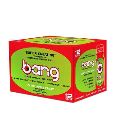Bang Energy Shots Candy Apple Crisp 3 Fl Oz (Pack of 12) | Carbonated Energy Shot with Super Creatine - Buy Online on GoSupps.com