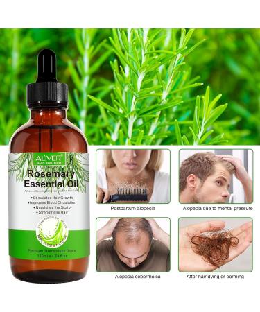 Organic Rosemary Oil for Hair Growth and Skin Care - 120ml Pure Essential Oil for Hair Loss Treatment - Buy Online on GoSupps.com