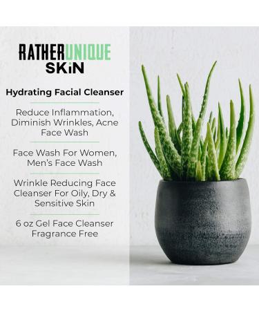 Hydrating Face Wash - Gentle Cleanser for Oily Dry & Sensitive Skin | 6oz Gel for Men & Women - Buy Online on GoSupps.com