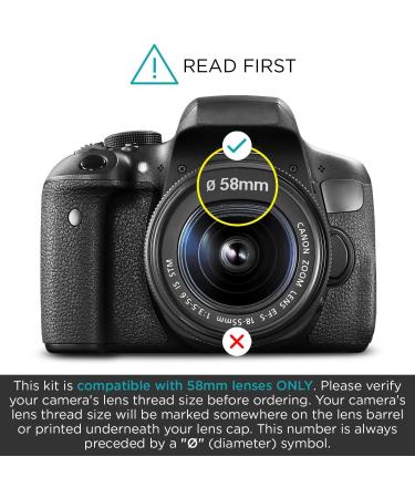 Altura Photo 58mm Professional Accessory Kit for Canon EOS Rebel T8i T7i T7 T6i T6 SL3 DSLR - Wide Angle & Fisheye Lens, Filter Kit, Macro Close-Up Set, UV CPL ND4 & More - Buy Online on GoSupps.com