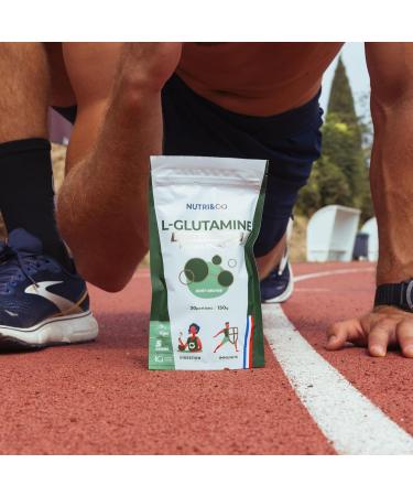 NUTRI & CO Kyowa Bio-Fermented L-Glutamine Powder - Vegetable & 100% Pure 5000mg - Amino Acid Bodybuilding & Recovery - 150g Neutral Flavor - Vegan - Made in France - Buy Online on GoSupps.com