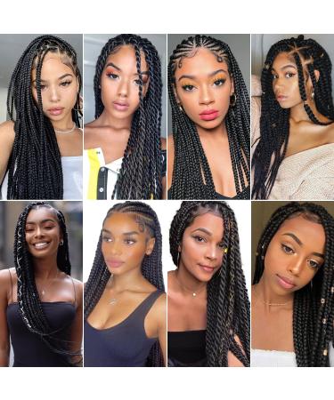 Xusuperb Pre-Stretched Braiding Hair 20 1B Black - 6 Packs Soft Knotless Yaki Extensions for Easy Braids | Kanekalon Hair - Buy Online on GoSupps.com
