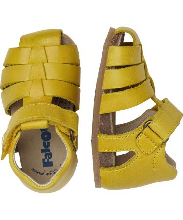 Falcotto Alby Closed Toe Fisherman Leather Sandals - Yellow (3 UK Child) - Buy Online on GoSupps.com