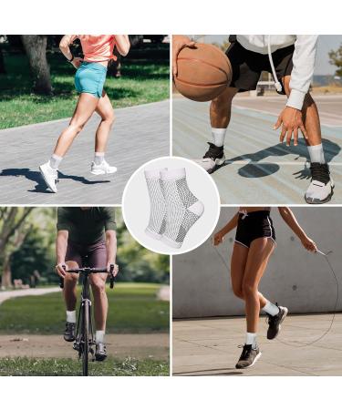 Plantar Fasciitis Support Socks 4 Pairs White L/XL | Compression Foot Sleeve for Pain Relief | Ankle Brace for Achilles Tendonitis, Neuropathy, Sprained Ankle | Men Women Arthritis Recovery Sports - Buy Online on GoSupps.com