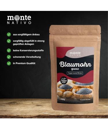 Premium Blaumohn Poppy Seeds (500g) - Ideal for Baking | Dried Spices for International Shipping - Buy Online on GoSupps.com