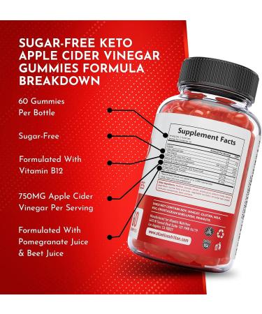 Sugar-Free Keto ACV Gummies for Weight Loss | 750MG ACV | Supports Digestion, Advanced Weight Loss, Detox & Cleansing | 60 Gummies - Buy Online on GoSupps.com