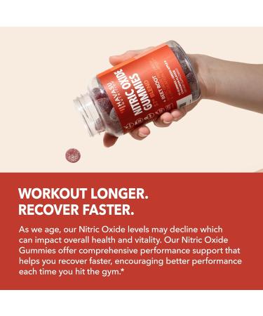Nitric Oxide Gummies for Men & Women - L-Arginine & Beet Root Supplements - Vegan Gluten-Free Non-GMO - Green Apple & Cinnamon Flavor - 90 Count - Buy Online on GoSupps.com