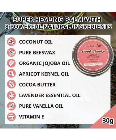 Dimpleskins Sweet Cheeks | All-Natural Baby Skin Balm for Dry Skin Chapped Cheek and Hands | also Great for After-Bath Massage Balm on Baby | Pure Beeswax Jojoba Oil Cheeks Balm - Buy Online on GoSupps.com