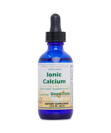 Good State | Natural Ionic Calcium | Liquid Concentrate | Nano Sized Mineral Technology | Professional Grade Dietary Supplement | Supports Healthy Bones Tendons & Ligaments | 1.6 Fl oz Bottle (50 mL)