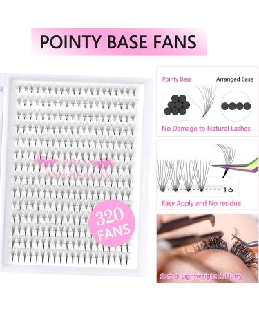 Premade Fans Eyelash Extensions 14D-C-0.05-12 Premade Volume Lash Extensions 320 Fans Pointed Base Fans 0.07 Premade Volume Fans C D Curl(14D-C-0.05-12) 12 mm 14D-C-0.05 - Buy Online on GoSupps.com