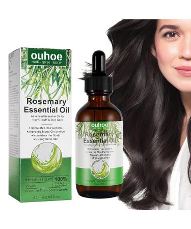 Rosemary oil for hair growth hair strengthening oil for full healthier hair nourishing hair oil essential oils aromatherapy hair care essential oils with glass drops 60 ml (bottle with 1 piece)