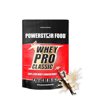Powerstar Whey Pro Classic Poudre de prot ines de lactos rum 4000 g fabriqu e en Allemagne 100 % concentr de lactos rum CFM poudre prot in e avec seulement 2 % de glucides vanille Vanille 4KG