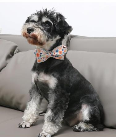 Unique Style Paws Peach Flower Dog Collar | Adjustable Bowtie Collar for Small Dogs | Comfortable Cotton for Young Girls | Neck Size 10-16 in - Buy Online on GoSupps.com