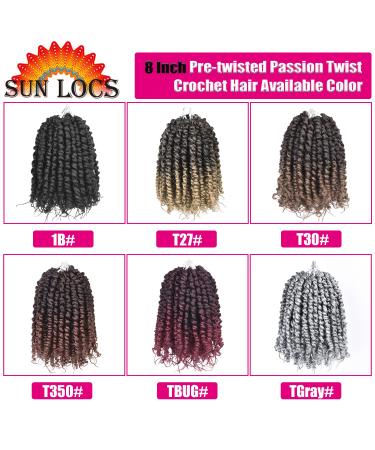 Pre-twisted Passion Twist Crochet Hair 8 Packs 8 Inch Pre-looped Crochet Braids TGrey# - Synthetic Bohemian Braiding Hair Extensions for Black Women - Buy Online on GoSupps.com