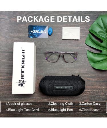 ROCKNIGHT Fashion Blue Light Glasses for Women - Small Face Bluelight Blockers for Gaming & Screen Use - Stylish Purple Design - Buy Online on GoSupps.com