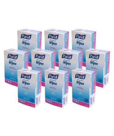 PURELL Hand Sanitizing Wipes Alcohol Formula Fragrance Free 100 Count Individually Wrapped Hand Wipes (Pack of 10) - 9022-10