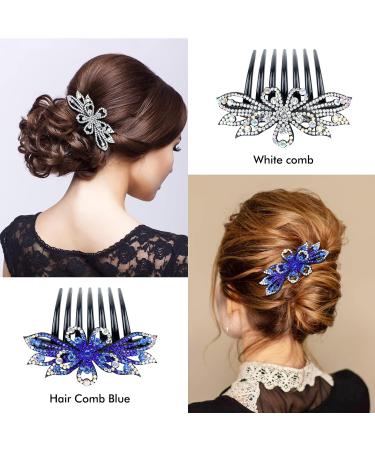 6 Pack Large Crystal Rhinestone Side Comb Set - Fancy Sparkly Gems Hair Accessories for Women - Buy Online on GoSupps.com