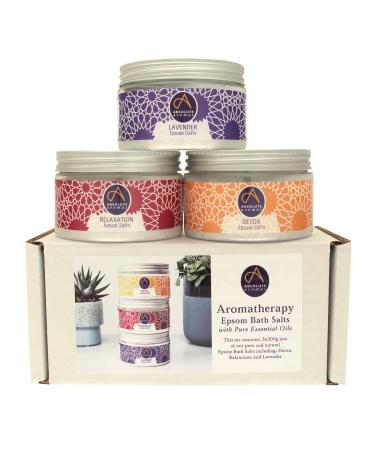 Absolute aroma relaxing bitteting salt bundle set - 3 x 300 g lavender detox 'and' relaxation ' - magnesium sulfate with 100% pure essential oils - Buy Online on GoSupps.com