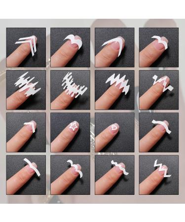 36 Sheets French Tip Nail Guides - 1158 Self-Adhesive Nail Design Stickers for DIY Nail Art | 17 Styles | International Shipping - Buy Online on GoSupps.com