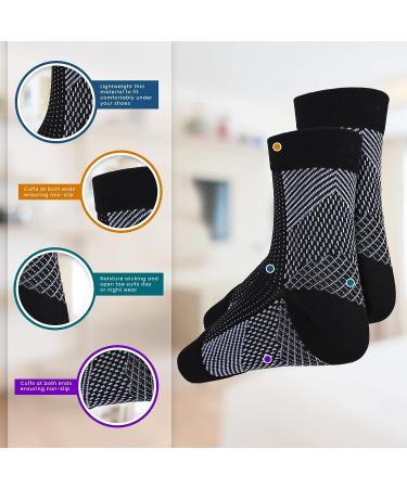 Plantar Fasciitis Socks - Ankle Compression Sleeve for Heel and Arch Support | Small-Medium White | Men and Women - Buy Online on GoSupps.com
