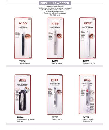 Kiss Slant Tip Tweezer TWZ02 - Ultra-Fine Precision Stainless Steel Tips - Buy Online on GoSupps.com