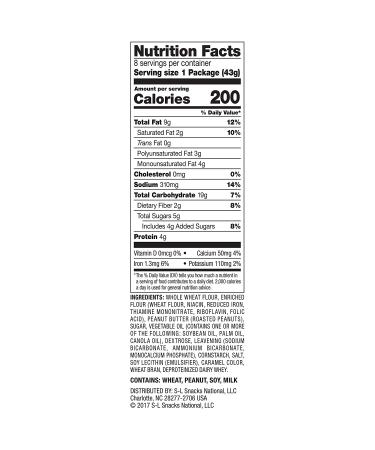 Lance Whole Grain Peanut Butter Crackers - 3 Boxes (24 Packs) | Healthy Snack Option - Buy Online on GoSupps.com