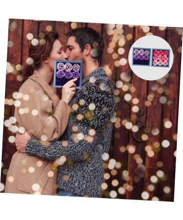 minkissy 4 Boxes Rose Box Rose Soap Flower Romantic Wedding Anniversary Mothers Day Gradient Rose Soap Bouquet Artificial Flower Soap Rose Flower Square Box Roses - Buy Online on GoSupps.com