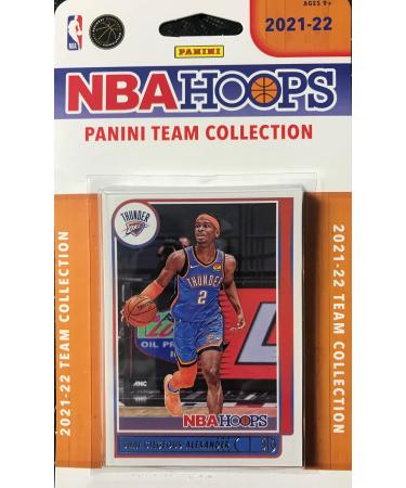 Oklahoma City Thunder 2021 2022 Hoops Factory Sealed Team Set with Rookie Cards of Josh Giddey, Jeremiah Robinson-Earl, Tre Mann and Aaron Wiggins