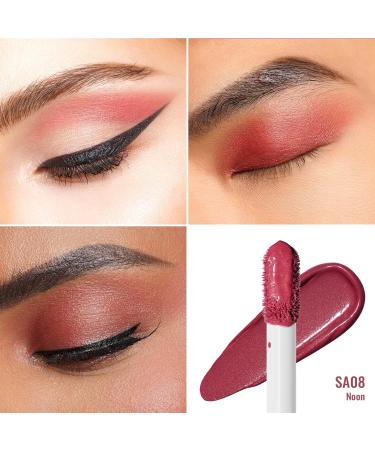 Oulac Liquid Eyeshadow Satin Finish - Multi-Use Red Fuchsia Eyeshadow & Eye Primer | Blendable Smooth Eye Make-up Crease-Resistant Non-Greasy Vegan Cruelty-Free Noon (SA08) - Buy Online on GoSupps.com