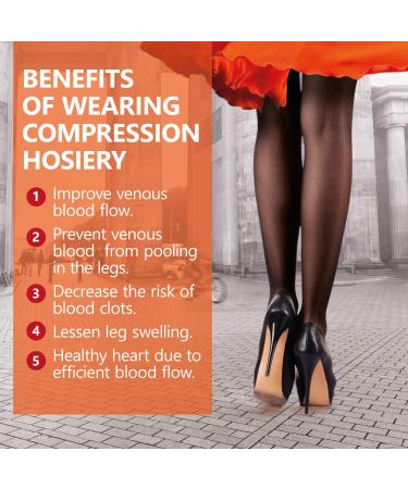 Medical Compression Tights 16-18 mmHg for Improved Blood Circulation | Prevent Blood Clots, Speed Recovery | Graduated Compression | Black, Medium - Buy Online on GoSupps.com