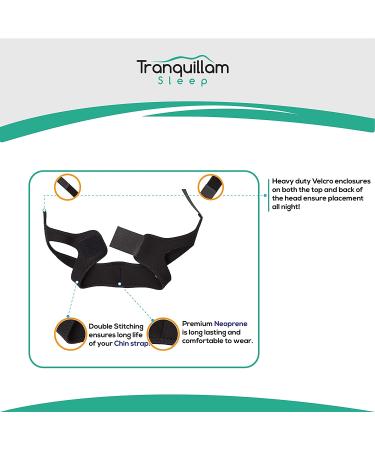 Adjustable Sleep Mask Chin Strap for Snoring Relief - Natural Health Solution for Men and Women - Black Breathable Headband - Buy Online on GoSupps.com