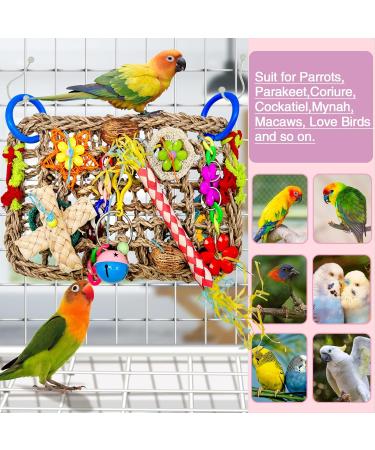 Colorful Mqupin Parrot & Budgie Toys | Edible Seagrass Climbing Accessories & Hammock Mat | International Shipping - Buy Online on GoSupps.com