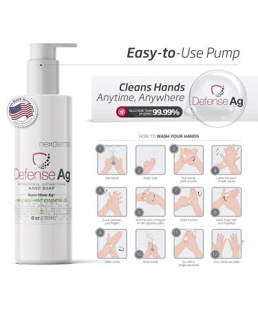 Buy Defense Ag Hand Soap with Silver Oat Extracts Vitamin E & Coconut Oil | Paraben-Free Moisturizing 8oz | Best International Shipping - Buy Online on GoSupps.com