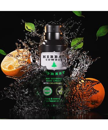 Herban Cowboy Men's Dry Spray Deodorant - Forest 2.8 oz | Vegan, Paraben-Free, Enhanced with Herbs - Buy Online on GoSupps.com