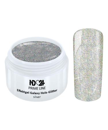 Prime Line - Uv Led Effect Gel Galaxy Holo Glitter Silver - Made in Germany - 5ml