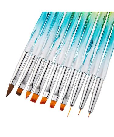 10pcs Nail Art Brushes Set - Carved Crystal Pens for Precision Nail Design - Assorted Brush Pens for DIY Nail Art - Buy Online on GoSupps.com