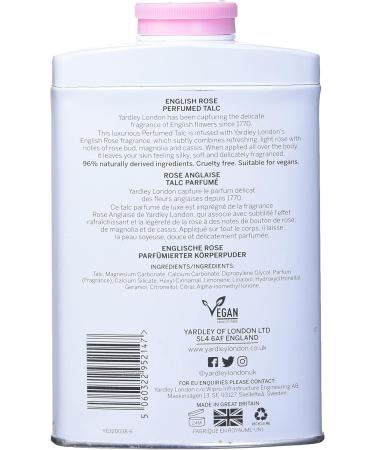Yardley English Rose Talc | 200g Rose Scent Powder | Premium Body Talc for Freshness - International Shipping Available - Buy Online on GoSupps.com