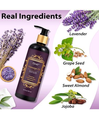 Aromatherapy Lavender Massage Oil with Roller Ball - Soothing Calming & Relaxing Spa Oil for Date Night & Massage Therapy | 10 Fl Oz - Buy Online on GoSupps.com
